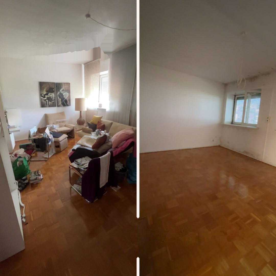 Entrümpeltes Wohnzimmer