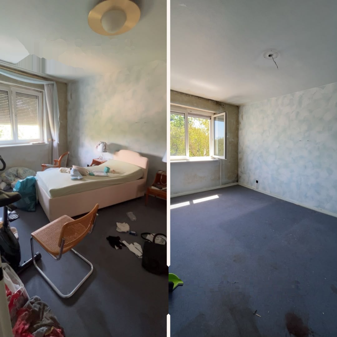 Entrümpeltes Schlafzimmer